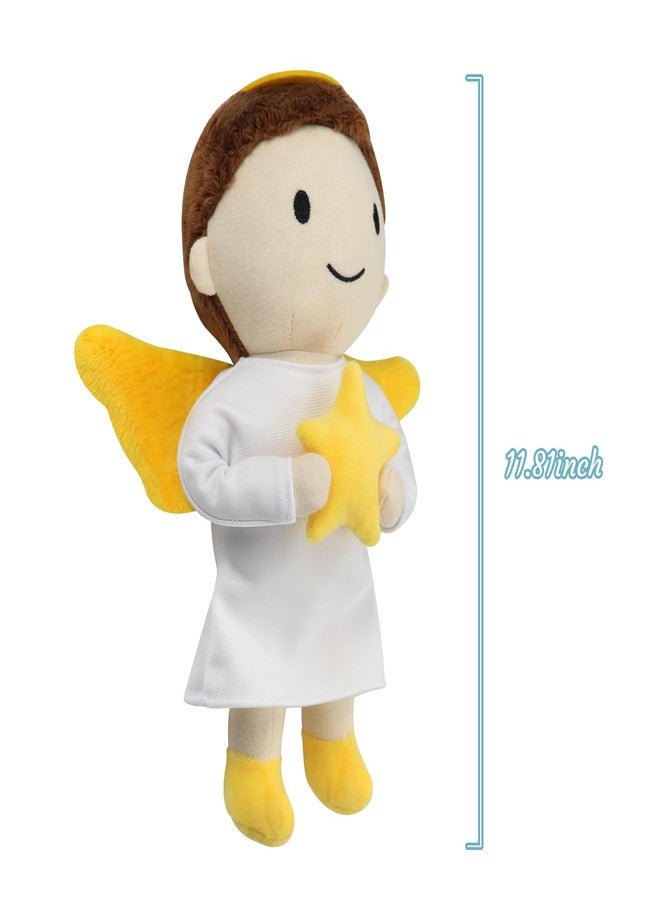 free-space Angel Plush Doll Boy/Girl Baptism Gifts Guardian Angel Doll Toy (Boy) - Image 5